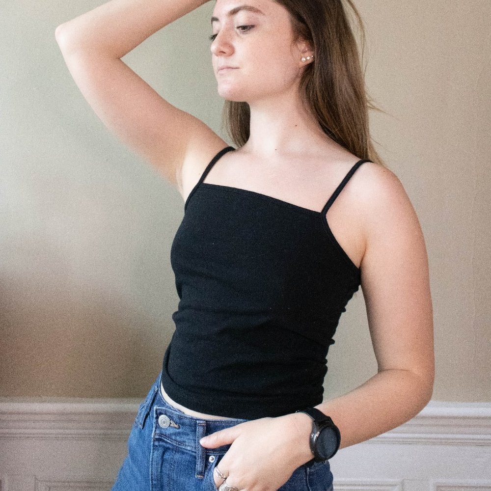 Wild Fable Cropped Tank Top Black